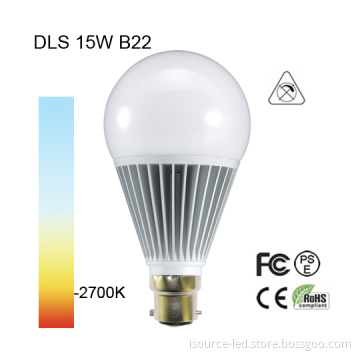 Factory Direct Sale CE& RoHS Approved 2W 3W 5W 7W 9W 12W 15W LED Light Bulb Warm White B22